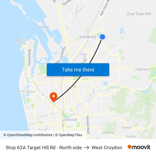Stop 62A Target Hill Rd - North side to West Croydon map