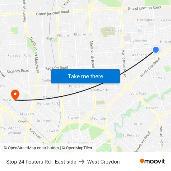 Stop 24 Fosters Rd - East side to West Croydon map