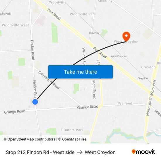 Stop 212 Findon Rd - West side to West Croydon map