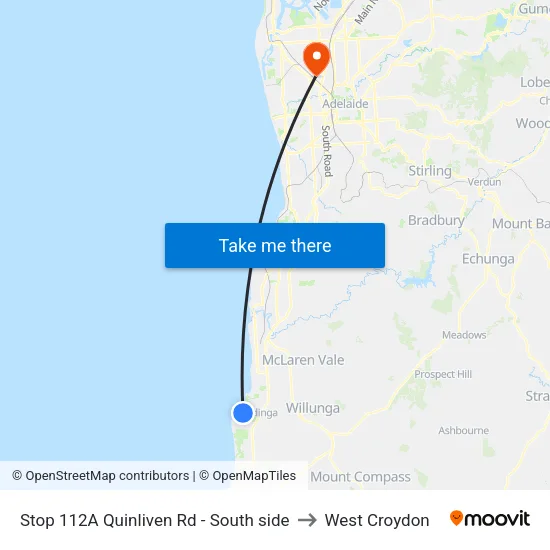 Stop 112A Quinliven Rd - South side to West Croydon map