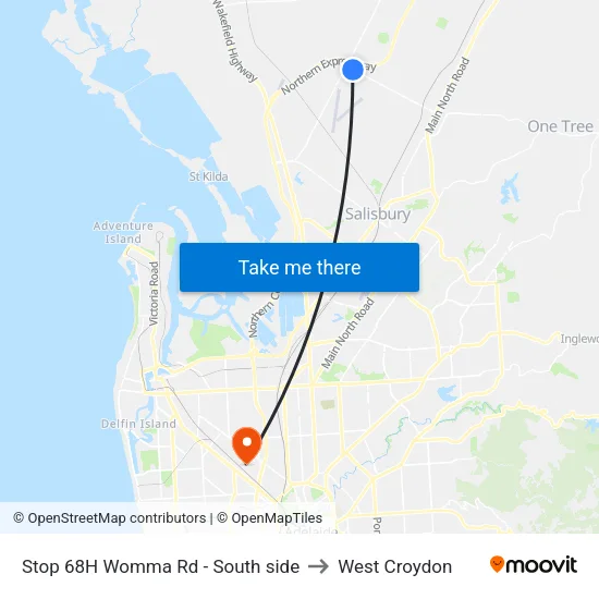 Stop 68H Womma Rd - South side to West Croydon map