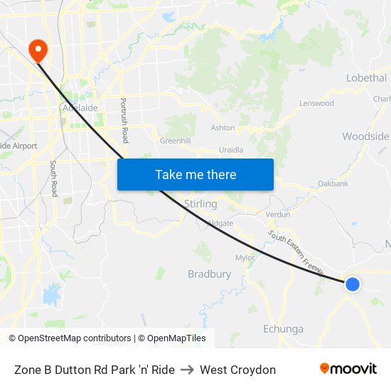 Zone B Dutton Rd Park 'n' Ride to West Croydon map