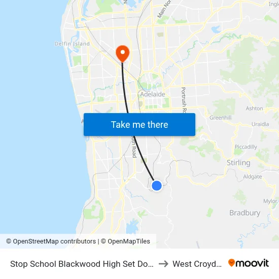 Stop School Blackwood High Set Down to West Croydon map