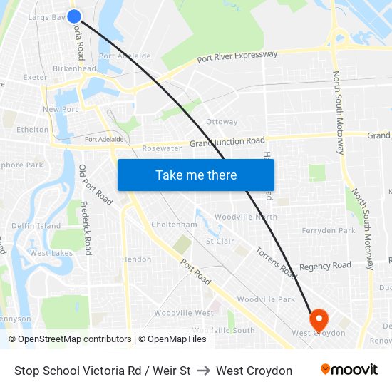 Stop School Victoria Rd / Weir St to West Croydon map