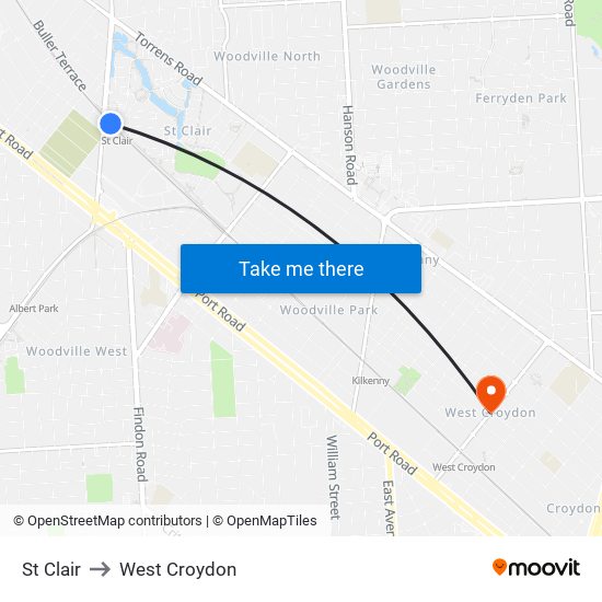 St Clair to West Croydon map