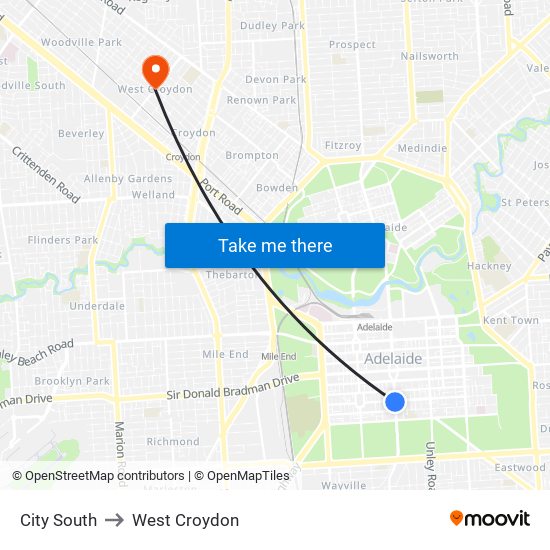 City South to West Croydon map