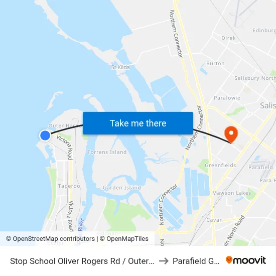 Stop School Oliver Rogers Rd / Outer Harbor Railway to Parafield Gardens map