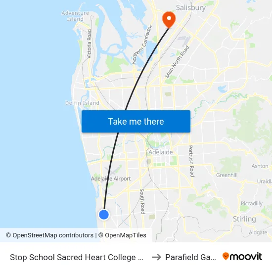 Stop School Sacred Heart College Brighton Rd to Parafield Gardens map