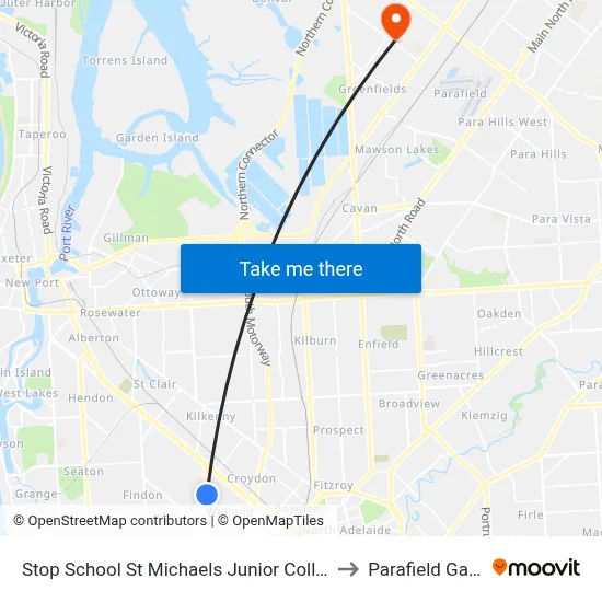 Stop School St Michaels Junior College East Av to Parafield Gardens map