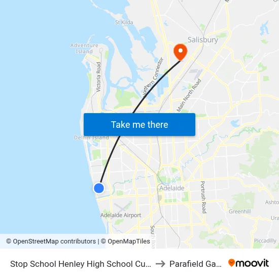 Stop School Henley High School Cudmore Tce to Parafield Gardens map