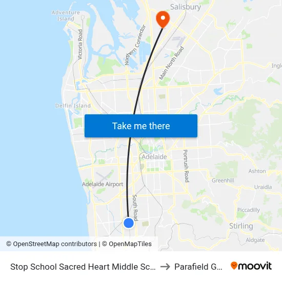 Stop School Sacred Heart Middle School Percy Av to Parafield Gardens map