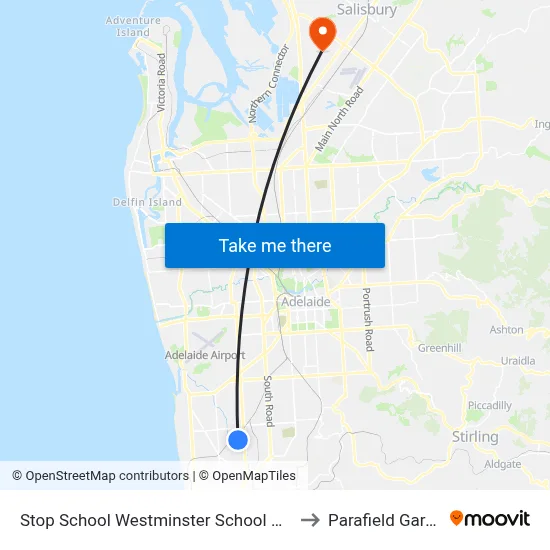 Stop School Westminster School Alison Av to Parafield Gardens map