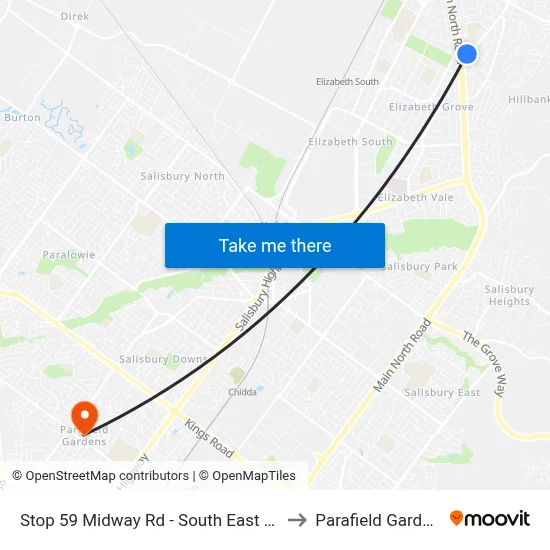 Stop 59 Midway Rd - South East side to Parafield Gardens map