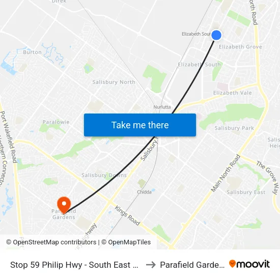 Stop 59 Philip Hwy - South East side to Parafield Gardens map