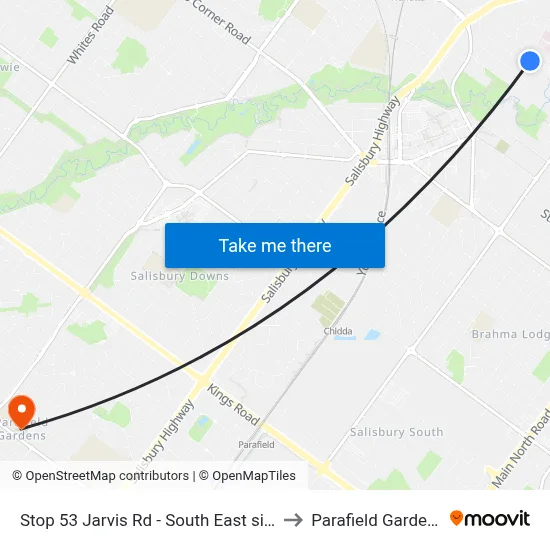 Stop 53 Jarvis Rd - South East side to Parafield Gardens map