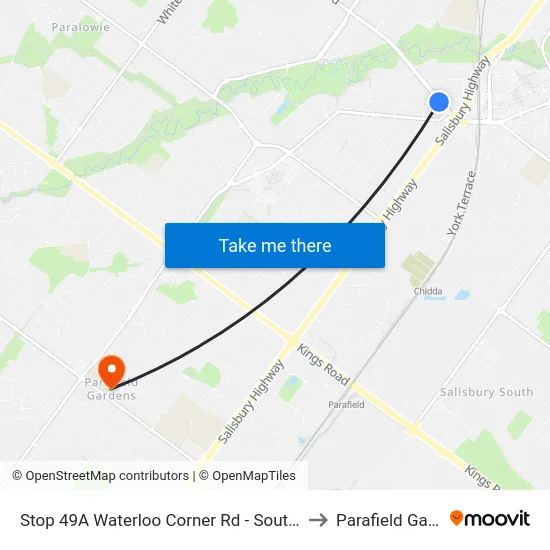 Stop 49A Waterloo Corner Rd - South West side to Parafield Gardens map