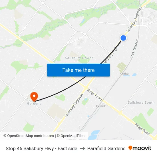 Stop 46 Salisbury Hwy - East side to Parafield Gardens map