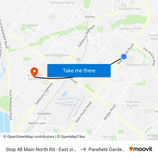 Stop 48 Main North Rd - East side to Parafield Gardens map