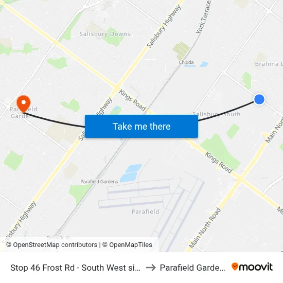 Stop 46 Frost Rd - South West side to Parafield Gardens map