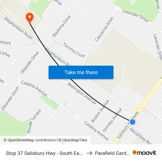 Stop 37 Salisbury Hwy - South East side to Parafield Gardens map