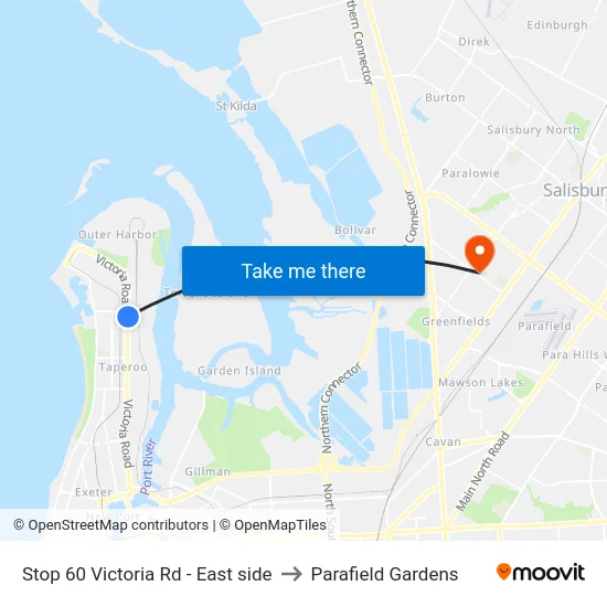 Stop 60 Victoria Rd - East side to Parafield Gardens map