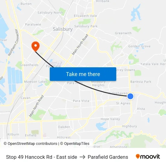 Stop 49 Hancock Rd - East side to Parafield Gardens map