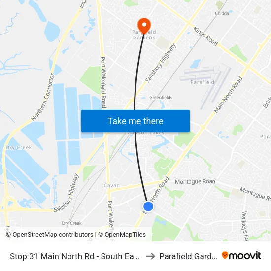 Stop 31 Main North Rd - South East side to Parafield Gardens map