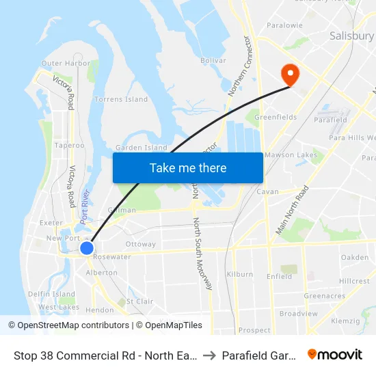 Stop 38 Commercial Rd - North East side to Parafield Gardens map
