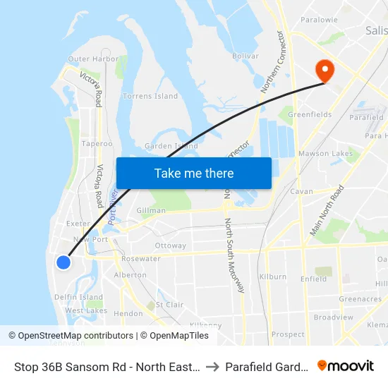 Stop 36B Sansom Rd - North East side to Parafield Gardens map