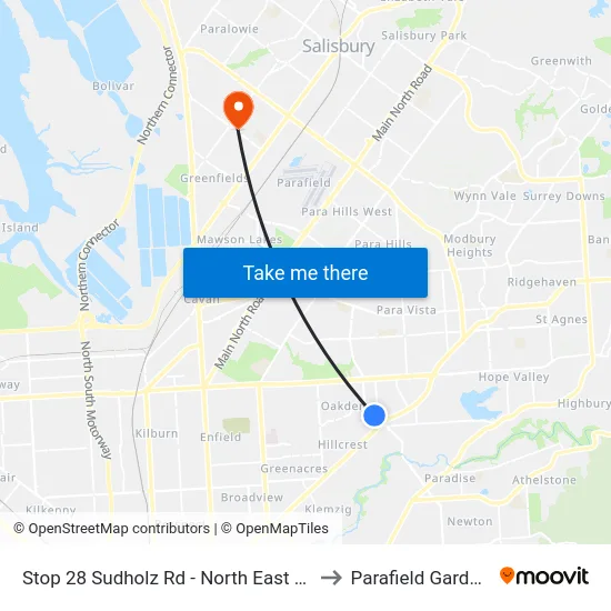 Stop 28 Sudholz Rd - North East side to Parafield Gardens map