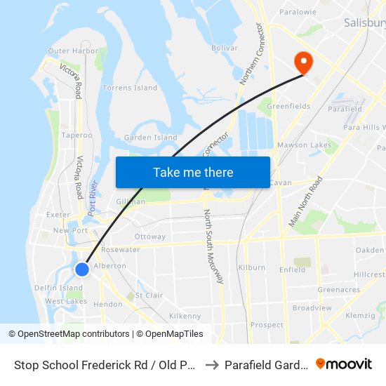 Stop School Frederick Rd / Old Port Rd to Parafield Gardens map