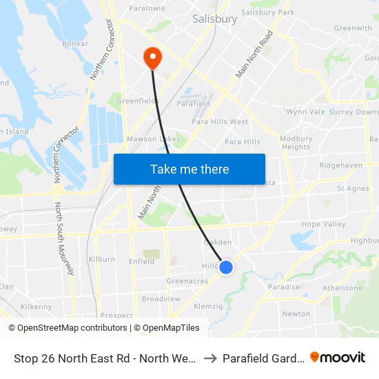 Stop 26 North East Rd - North West side to Parafield Gardens map