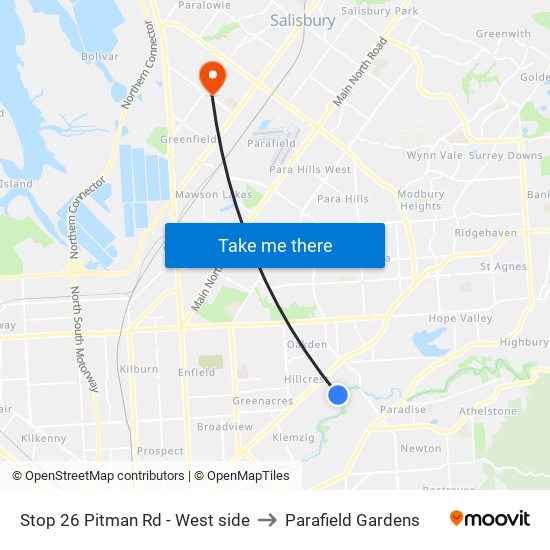 Stop 26 Pitman Rd - West side to Parafield Gardens map