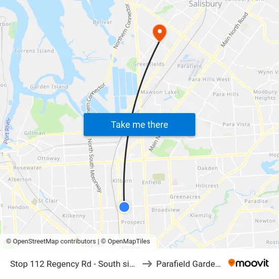 Stop 112 Regency Rd - South side to Parafield Gardens map