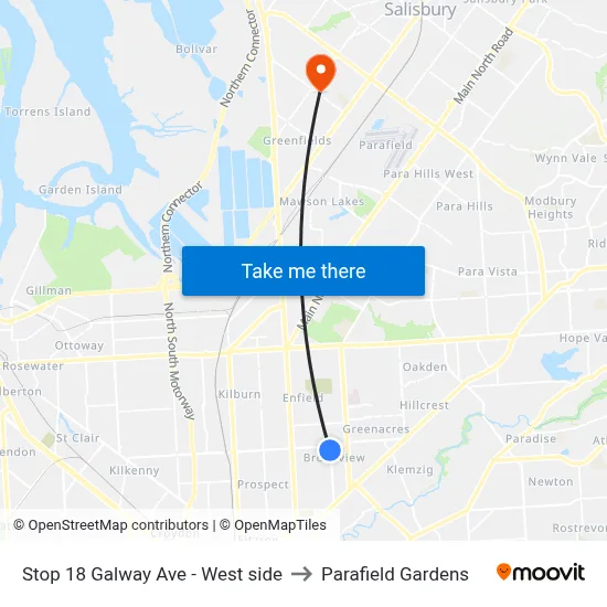 Stop 18 Galway Ave - West side to Parafield Gardens map