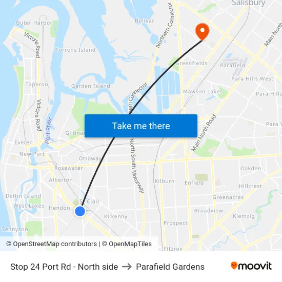 Stop 24 Port Rd - North side to Parafield Gardens map