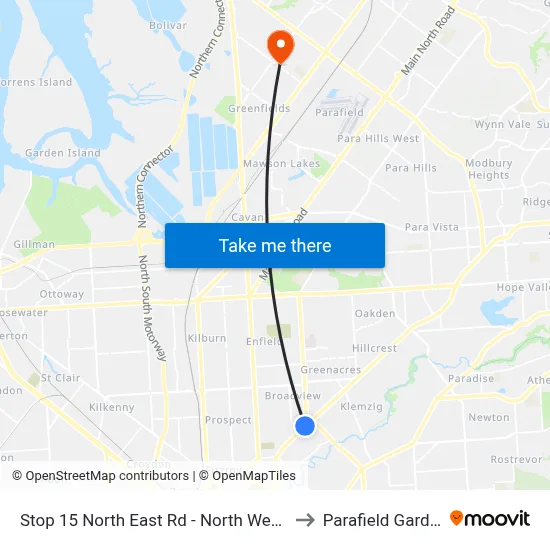 Stop 15 North East Rd - North West side to Parafield Gardens map