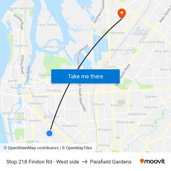 Stop 218 Findon Rd - West side to Parafield Gardens map