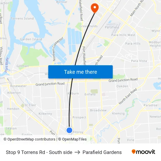 Stop 9 Torrens Rd - South side to Parafield Gardens map