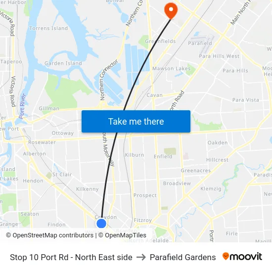 Stop 10 Port Rd - North East side to Parafield Gardens map