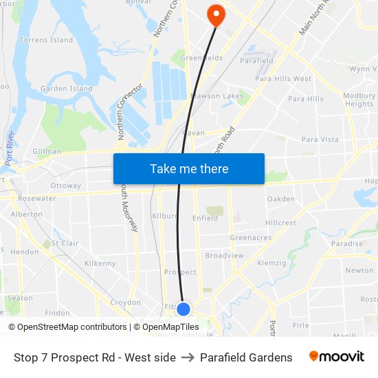 Stop 7 Prospect Rd - West side to Parafield Gardens map