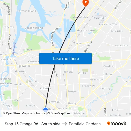 Stop 15 Grange Rd - South side to Parafield Gardens map