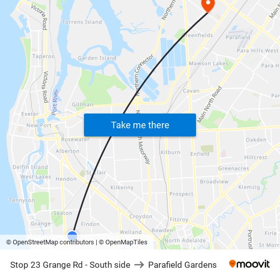 Stop 23 Grange Rd - South side to Parafield Gardens map