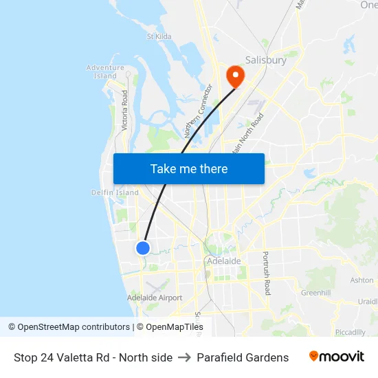 Stop 24 Valetta Rd - North side to Parafield Gardens map
