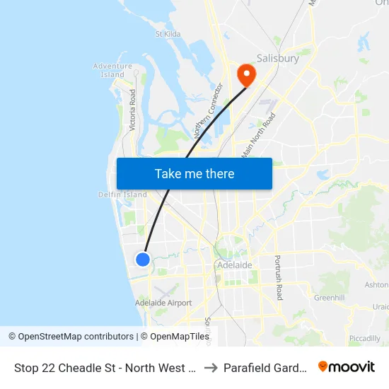 Stop 22 Cheadle St - North West side to Parafield Gardens map
