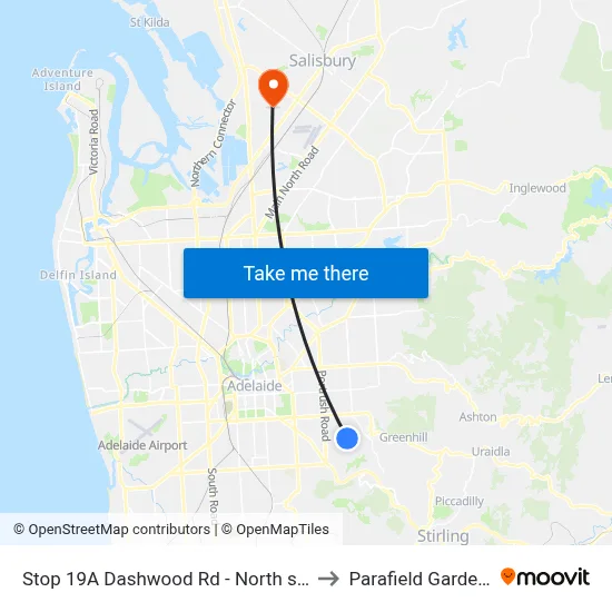 Stop 19A Dashwood Rd - North side to Parafield Gardens map