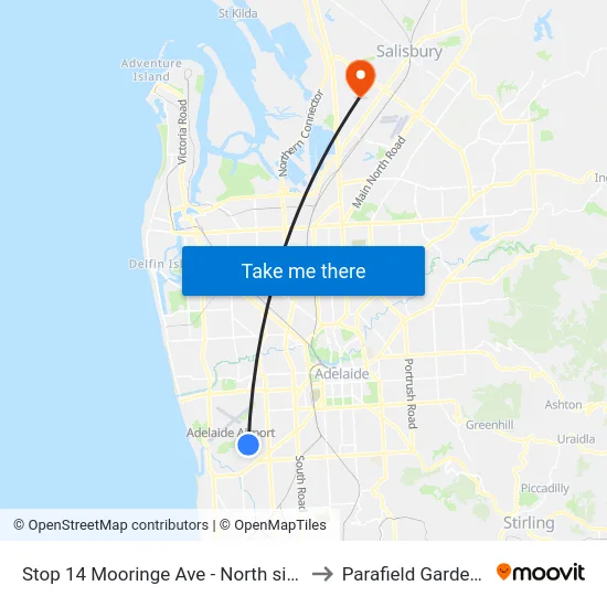 Stop 14 Mooringe Ave - North side to Parafield Gardens map