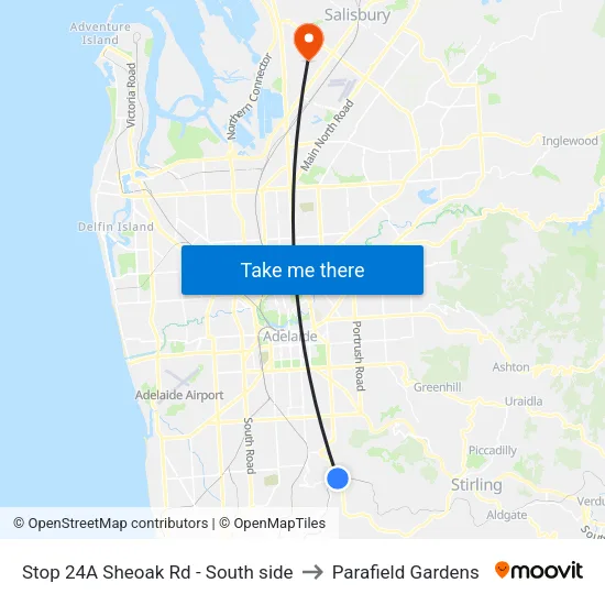 Stop 24A Sheoak Rd - South side to Parafield Gardens map