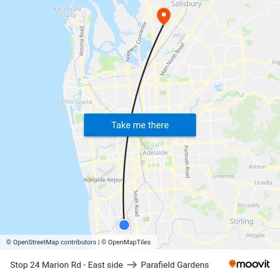 Stop 24 Marion Rd - East side to Parafield Gardens map