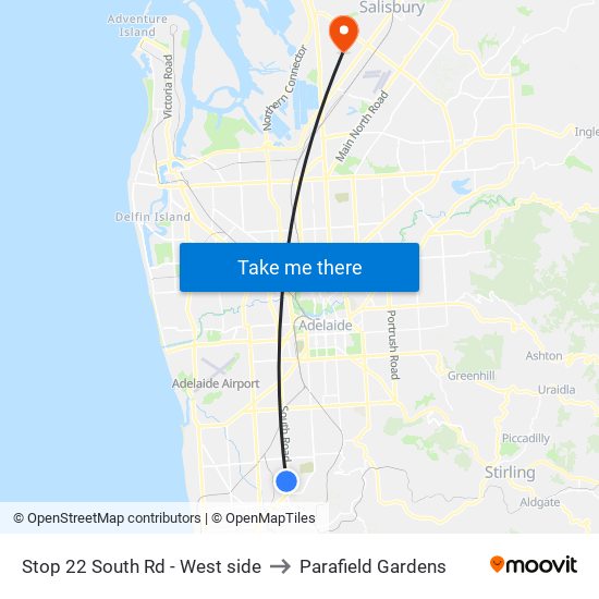 Stop 22 South Rd - West side to Parafield Gardens map